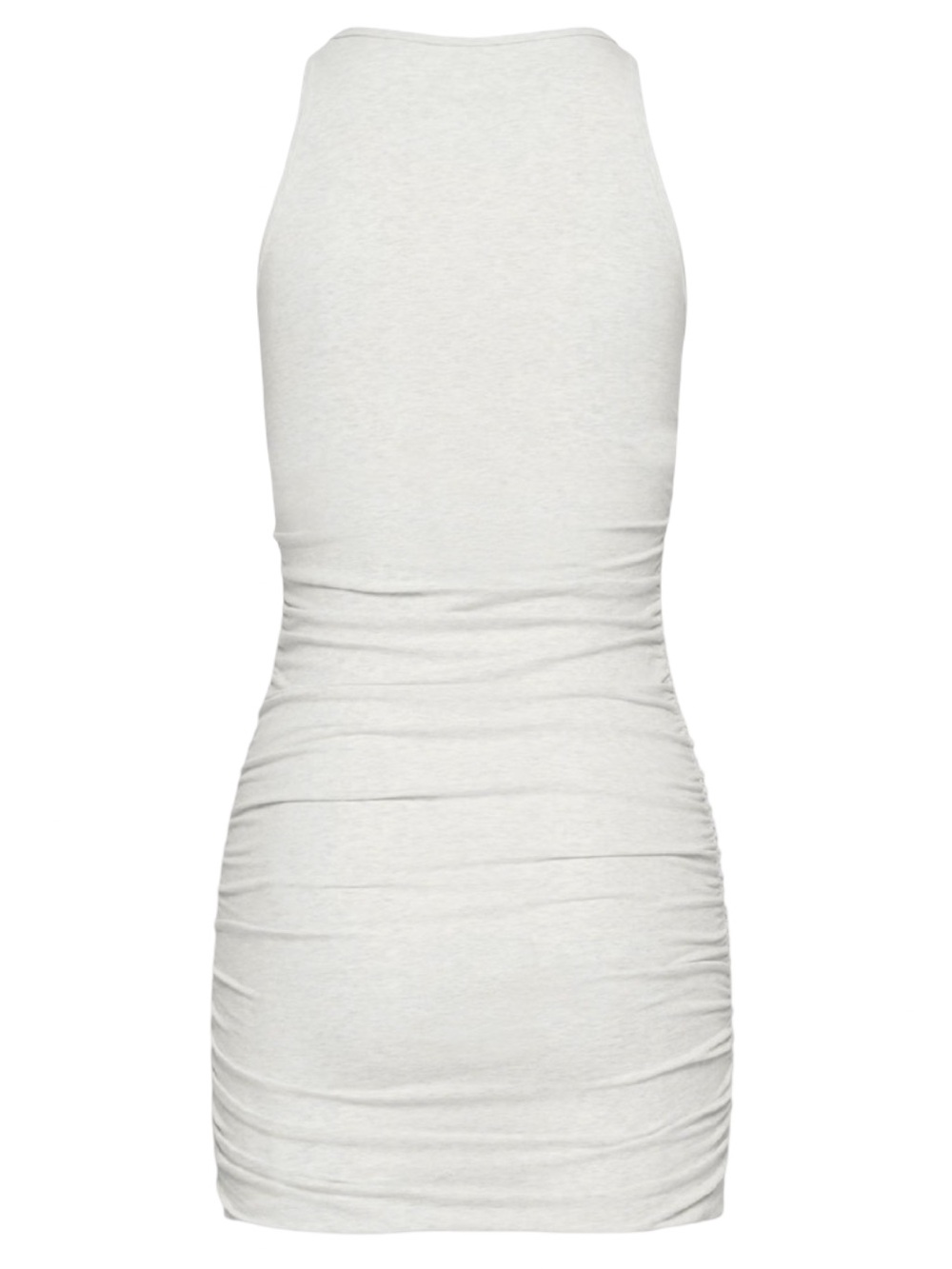 Aritzia TNA Chill Malibu Ruched Mini Dress Heather Grey Small Bodycon - Picture 9 of 13